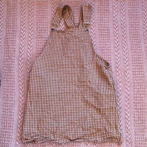 Mustard Plaid Overall Dress